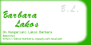 barbara lakos business card